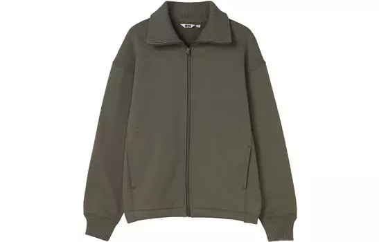 Спортивная куртка Uniqlo U с ворсом и подкладкой, 33 хаки