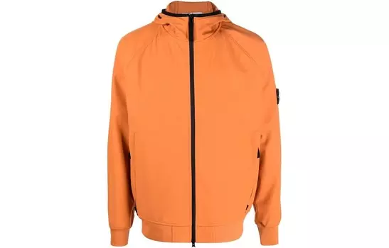Куртка мужская LIGHT SOFT SHELL-R SERIES SOFT SHELL оранжевая/бежевая Stone Island, оранжевый/бежевый