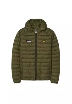 Куртка мужская LOMBARDY - стеганая куртка, утеплитель, капюшон, молния, логотип, однотонная ellesse, зеленый