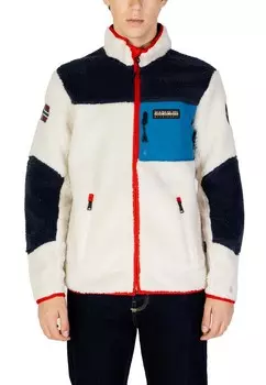 Куртка мужская Napapijri флисовая, бежево-черный