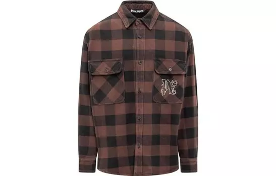 Куртка мужская Palm Angels Checked Shirt в клетку, красный / черный