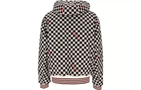 Куртка мужская Palm Angels Damier Puffed с капюшоном, черный / белый