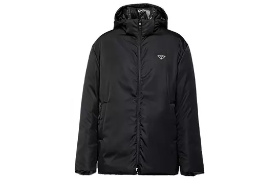 Куртка мужская Prada с капюшоном и логотипом, черный