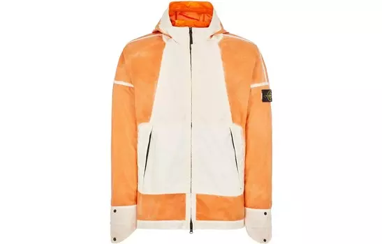 Куртка мужская с ручной покраской, цвет оранжевый/бежевый Stone Island, оранжевый/бежевый