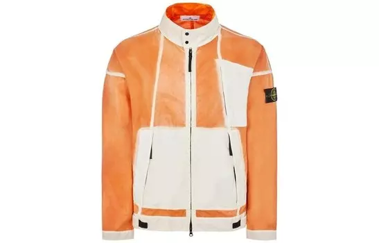 Куртка мужская с ручной покраской, цвет оранжевый/бежевый Stone Island, оранжевый/бежевый