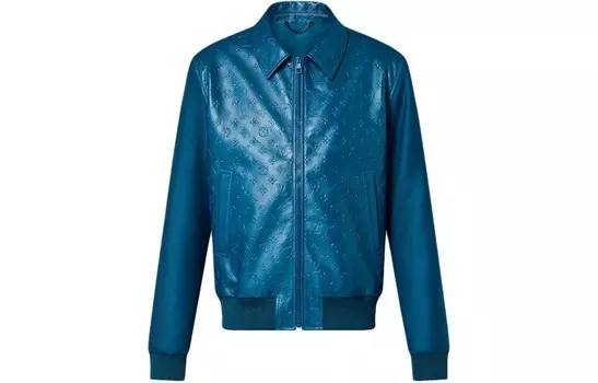 Куртка мужская Sea Blue Louis Vuitton кожаная, голубой