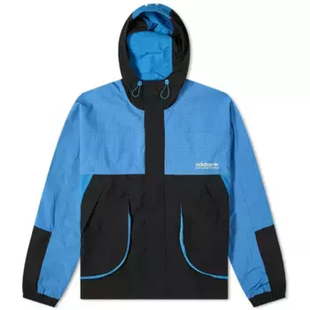 Куртка мужская синий с черными надписями Adidas Originals