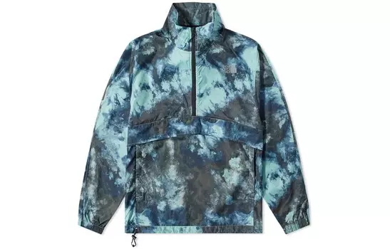 Куртка мужская синий с черными надписями The North Face