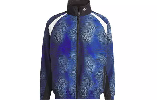 Куртка мужская синяя с черной надписью Adidas Originals, синий