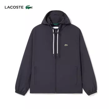 Куртка мужская спортивная Lacoste со съемным капюшоном и шнурком, темно-синий