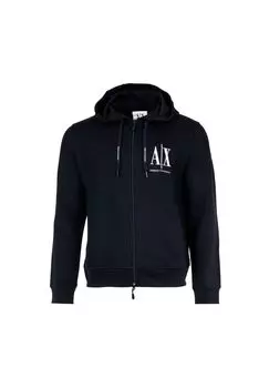 Куртка мужская - толстовка, капюшон, хлопок, однотонная ARMANI EXCHANGE, цвет Marine