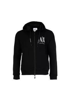 Куртка мужская - толстовка, капюшон, хлопок, однотонная ARMANI EXCHANGE, черный
