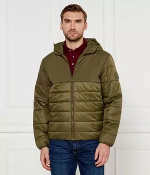 Куртка мужская Tommy Hilfiger комбинированная с капюшоном, зеленый