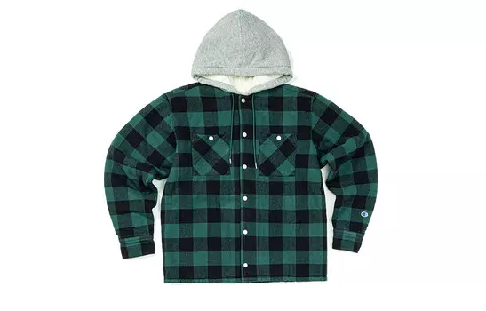 Куртка мужская зеленая в клетку Champion, зеленый