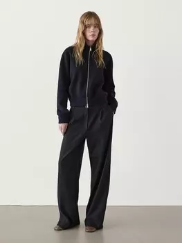 Куртка на молнии из хлопковой смеси Massimo Dutti, синий