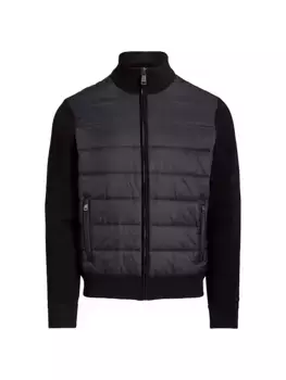 Куртка на молнии из шерсти и стеганого нейлона Polo Ralph Lauren, коричневый