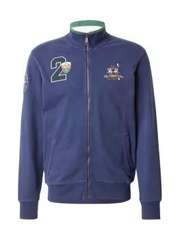 Куртка на молнии La Martina Zip-Up Hoodie, цвет gentian