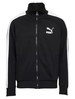 Куртка на молнии PUMA Zip-Up Hoodie Iconic T7, черный