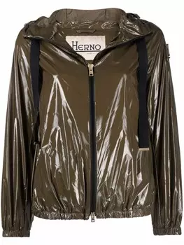 Куртка на молнии с капюшоном Herno, зеленый