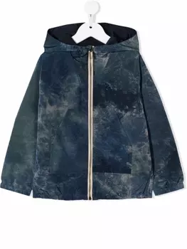 Куртка на молнии с капюшоном и логотипом Emporio Armani Kids, синий