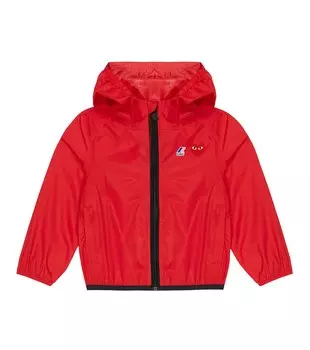 Куртка на молнии с капюшоном из коллаборации с K-Way Claude Comme des Garons Play, красный