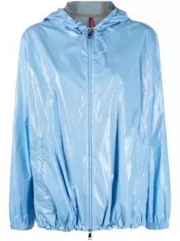Куртка на молнии с капюшоном MONCLER, синий