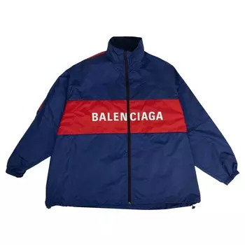 Куртка на молнии с логотипом Balenciaga, цвет Синий/красный