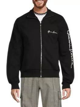 Куртка на молнии с логотипом Versace, черный