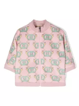 Куртка на молнии с принтом Gucci Kids, розовый