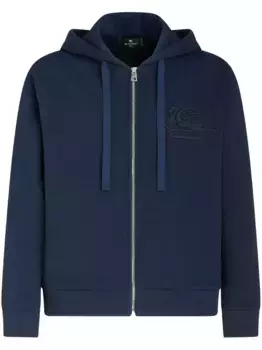 Куртка на молнии с вышитым логотипом ETRO, синий