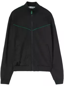 Куртка на молнии с вышитым логотипом OFF-WHITE, черный