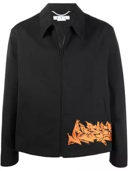 Куртка на молнии с вышивкой Off-White, черный