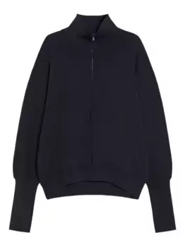 Куртка на молнии с высоким воротником MAX MARA, черный