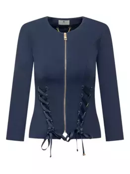 Куртка на молнии со шнуровкой Elisabetta Franchi, синий
