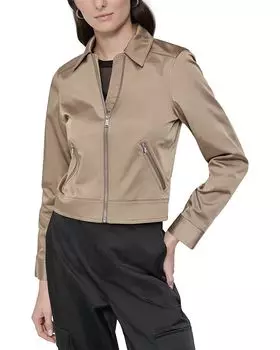 Куртка на молнии спереди DKNY, коричневый/бежевый