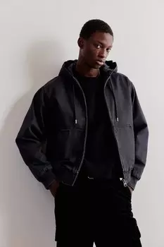 Куртка на молнии стандартной посадки H&M, черный