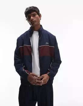 Куртка на молнии в темно-синей цветовой гамме Lacoste