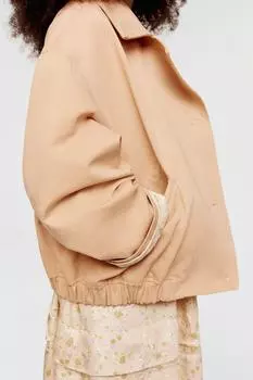 Куртка на подкладке с карманами ZARA, бежевый