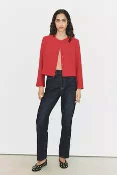 Куртка на пуговицах коллекции ZW ZARA, красный