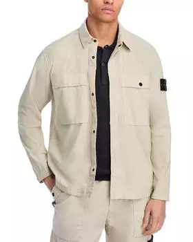 Куртка на пуговицах Overshirt Stone Island, коричневый/бежевый