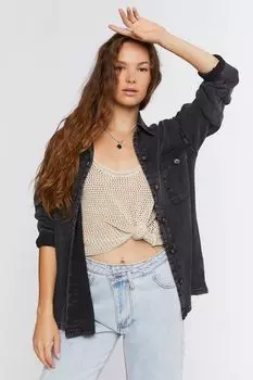 Куртка на пуговицах с откидными рукавами Forever 21, угольный
