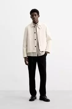 Куртка на пуговицах ZARA, экрю