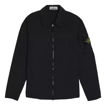 Куртка naslan light overshirt 'black' Stone Island, черный