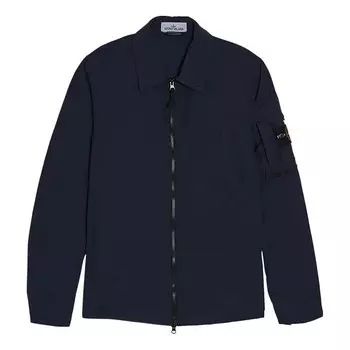 Куртка naslan light overshirt 'blue' Stone Island, синий