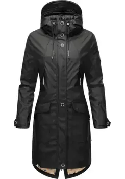 Куртка Navahoo для отдыха "Schtchen", с капюшоном, современный плащ с капюшоном, черный