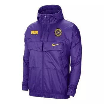 Куртка nba los angeles lakers courtside training sports hooded jacket purple Nike, фиолетовый