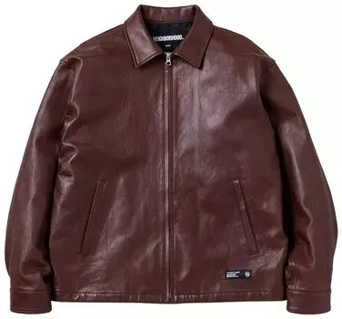 Куртка Neighborhood Leather Zip Work Jacket 'Brown', коричневый