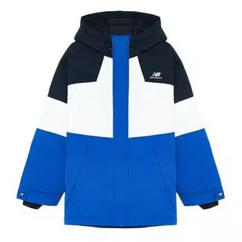 Куртка New Balance Color Block Windbreaker 'Blue White Black', синий