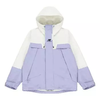 Куртка New Balance Logo Embroidered Colorblock Hooded Jacket Couple Style Purple, фиолетовый