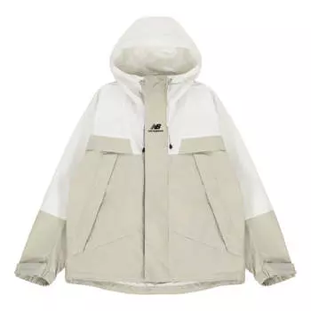 Куртка New Balance Logo Embroidered Colorblock Hooded Jacket Couple Style White, белый